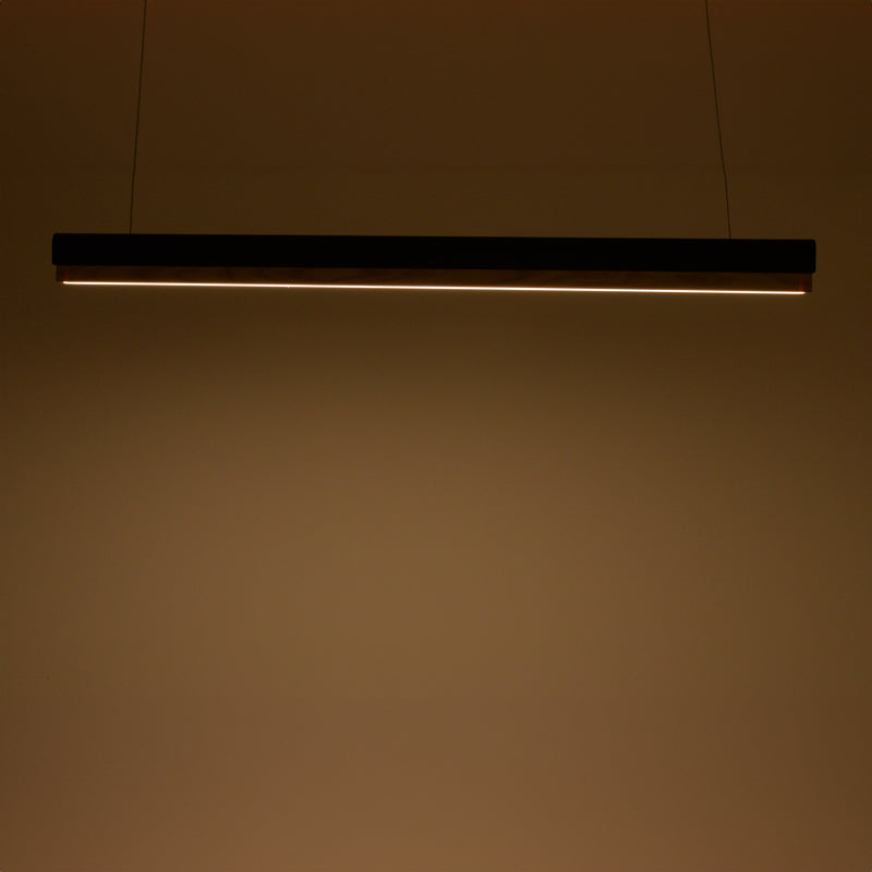 Таванна лампа  Rafmole led черен метал-дърво 120x7.5см