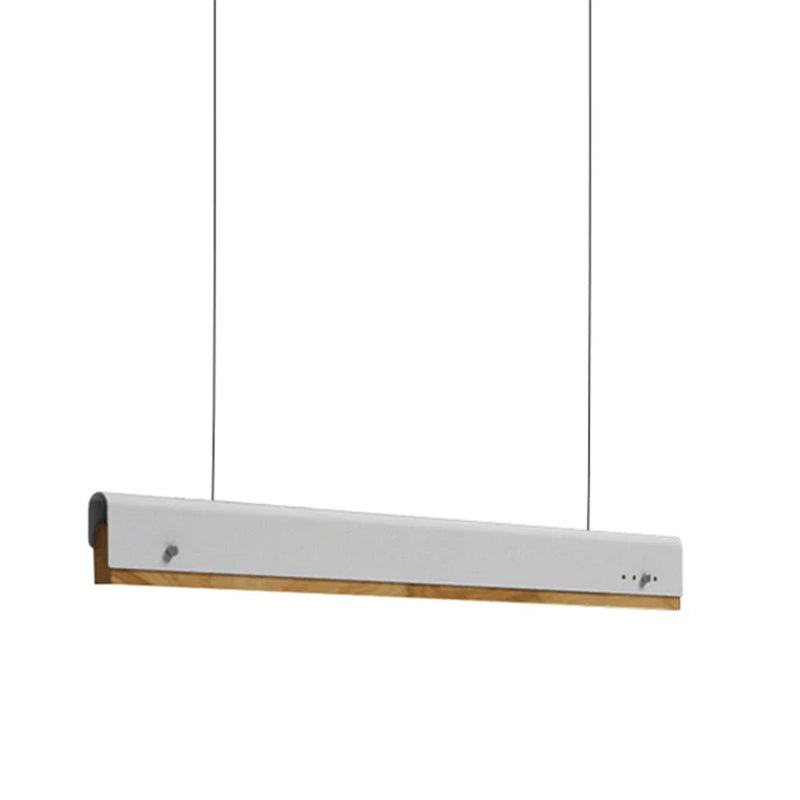 Плафонна led лампа Rafmole бял метал-дърво 120x7.5см