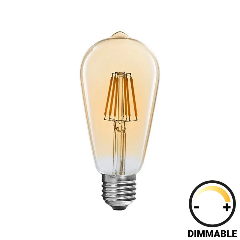 Led лампа st64 крушка димируема 4w e27 кехлибарена
