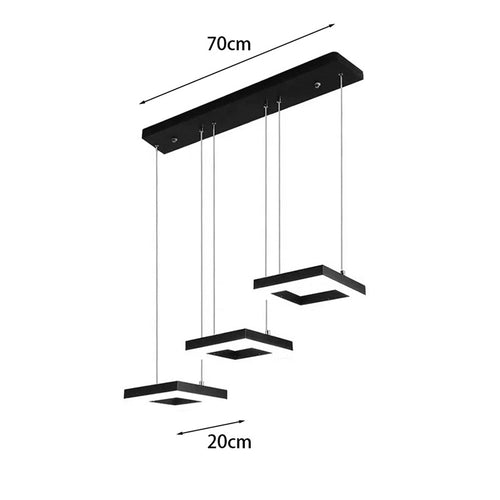 3-светлинен плафон Benor led черен метал 70x20x15см