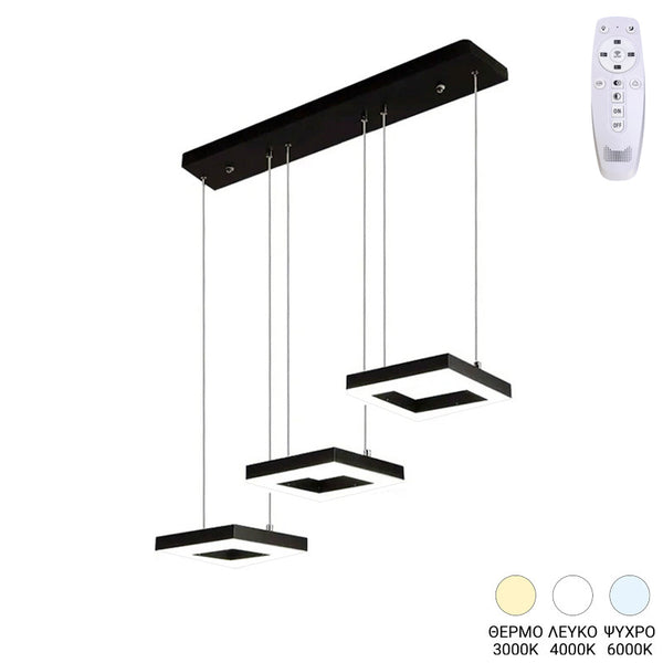 3-светлинен плафон Benor led черен метал 70x20x15см