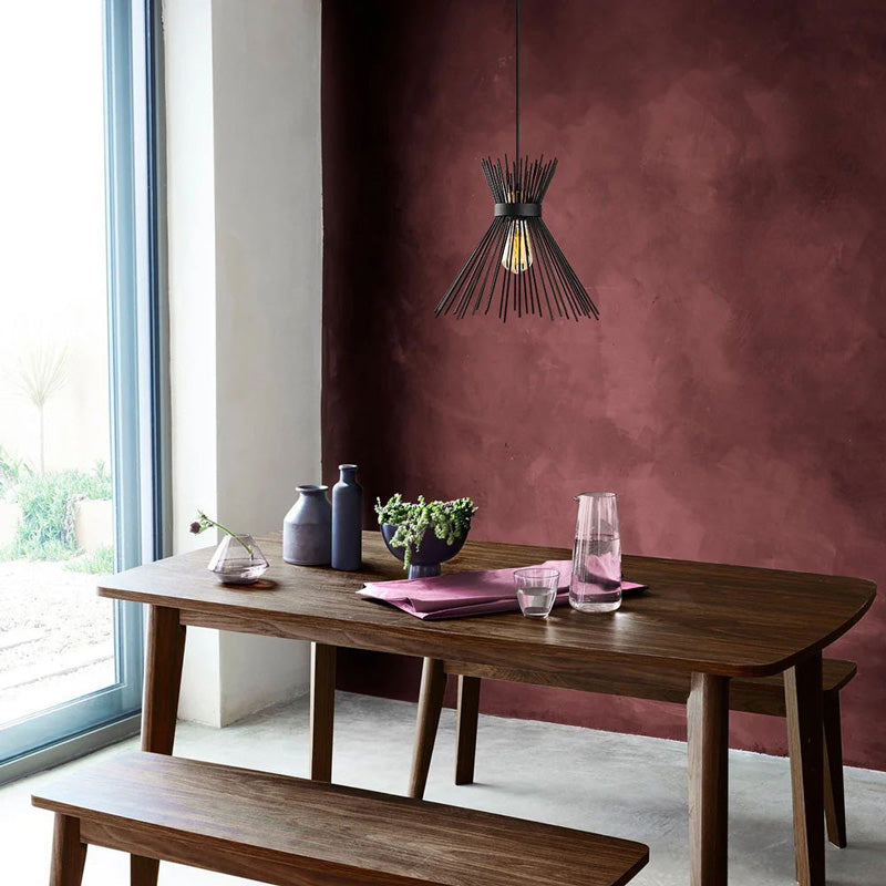 Плафон Candle e27 метал в черен цвят d25x30см