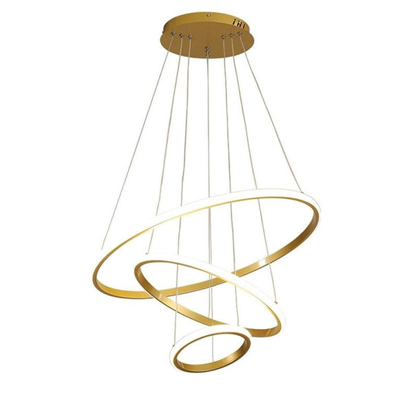 Таванна лампа Rings led метал със златен абажур d60x100см