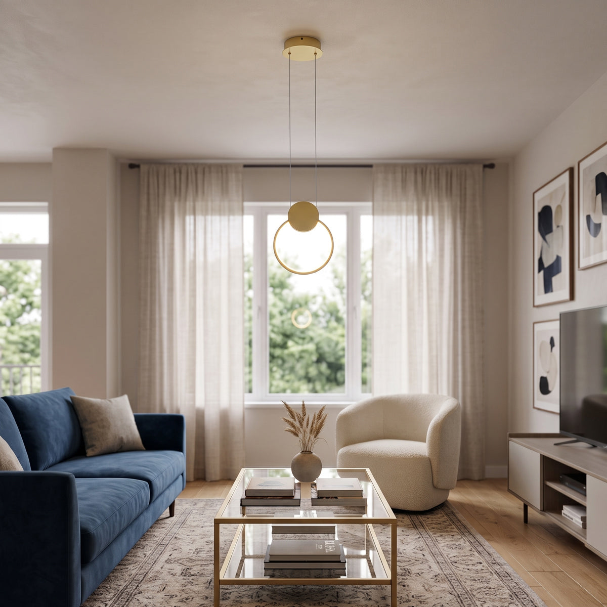 Ceiling light ganden led metal in gold color d26.5x20cm