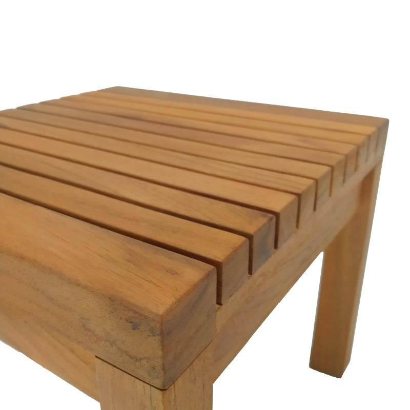 Плажна маса от тиково дърво Poly в естествен нюанс 35x35x30 см