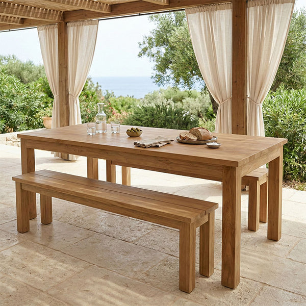 Маса трапезна WOOLY  тиково дърво в естествен нюанс 220x90x75см