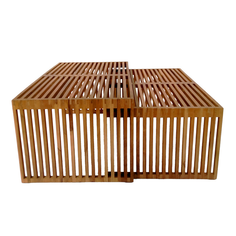 Комплект маса Tinnie от 2 тиково дърво в естествен нюанс