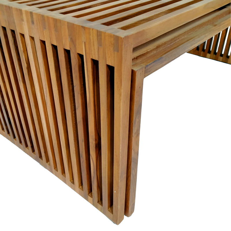 Комплект маса Tinnie от 2 тиково дърво в естествен нюанс