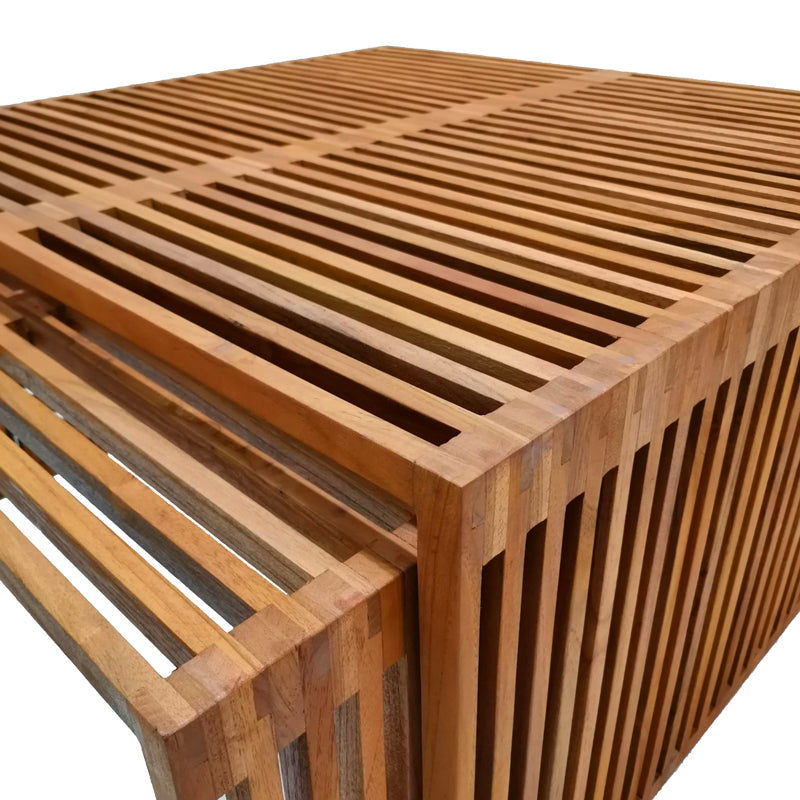 Комплект маса Tinnie I от 2 тиково дърво в естествен нюанс