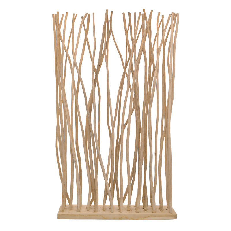 Параван от тикови клони Barbin естествен цвят 120x25x200см