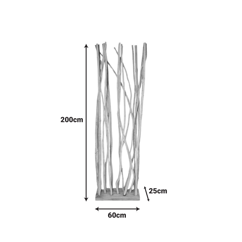Параван  Barbin тик-суар дърво в естествен цвят 60x25x200см