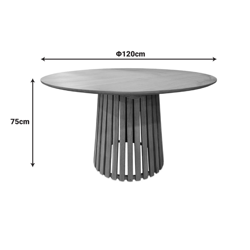 Дървена маса Kenda  mindi дърво в естествен цвят d120x75см