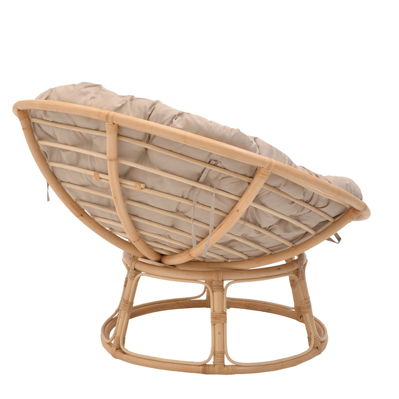 Кресло SERVEY  естествен цвят ратан pe-бежово възглавница D115x58cm