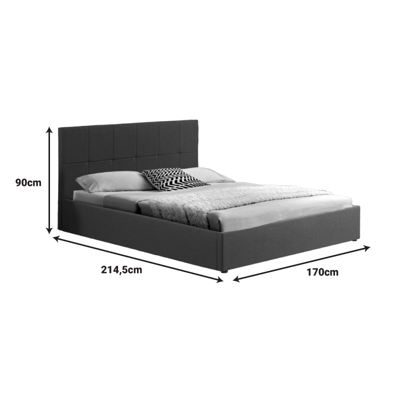 Двойно легло с място за съхранение Zamblene плат антрацит 160x200см