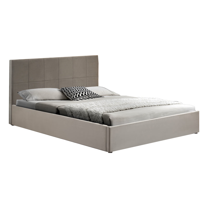 Двойно легло с място за съхранение Zamblene сиво кадифе 160x200см