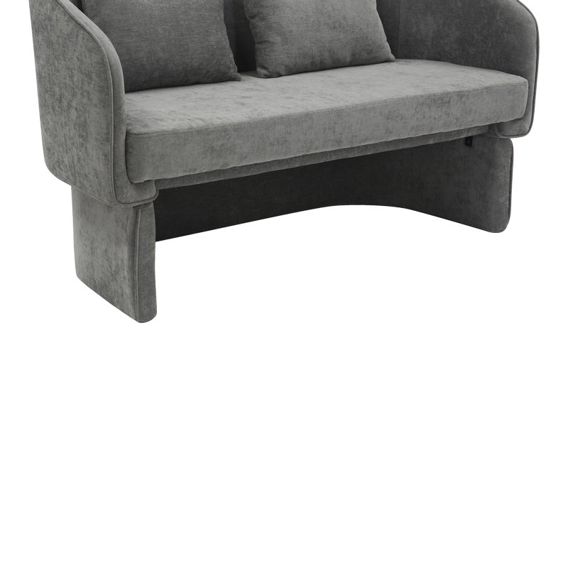 Двуместен диван Playmob сив плат 128x65x79см