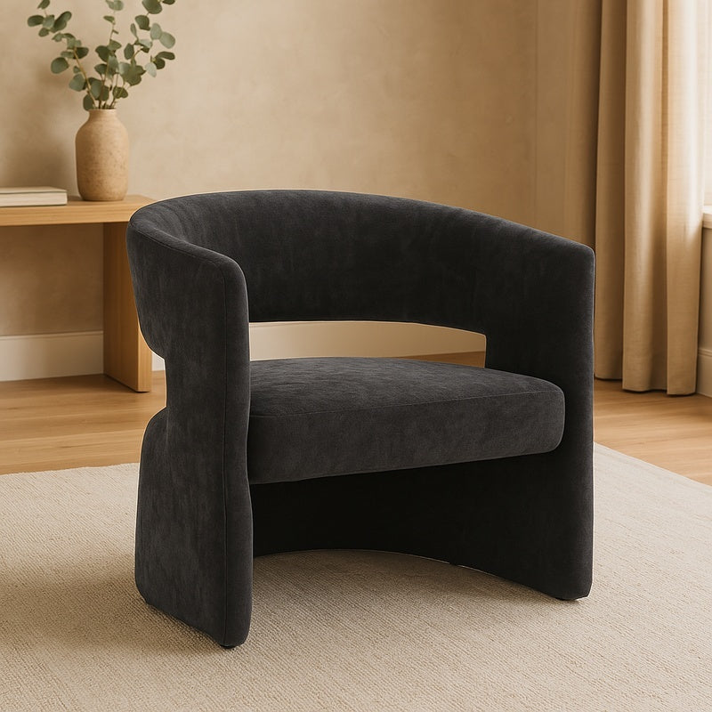 Фотьойл Leicy плат в черен нюанс 69x63x76.5см