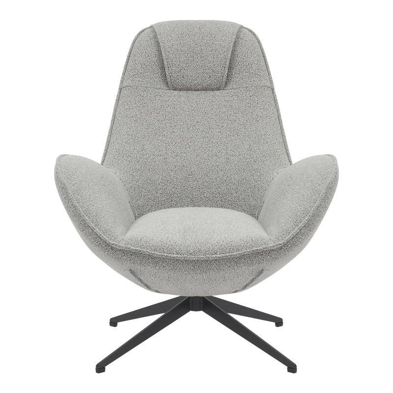 Фотьойл въртящ се Flago плат букле в светло сив нюанс 85x88x103.5cm