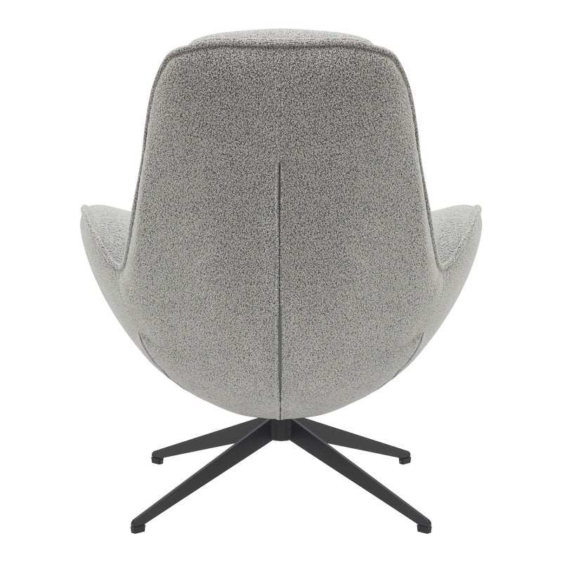 Фотьойл въртящ се Flago плат букле в светло сив нюанс 85x88x103.5cm