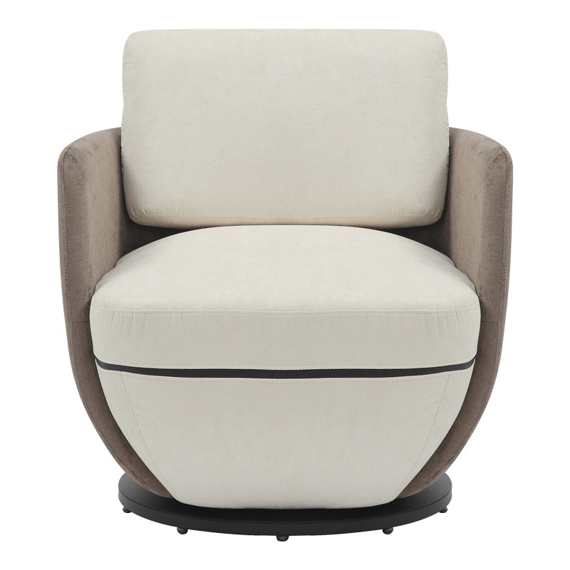 Фотьойл въртящ се Coupa плат в бежов нюанс 75x77x79см