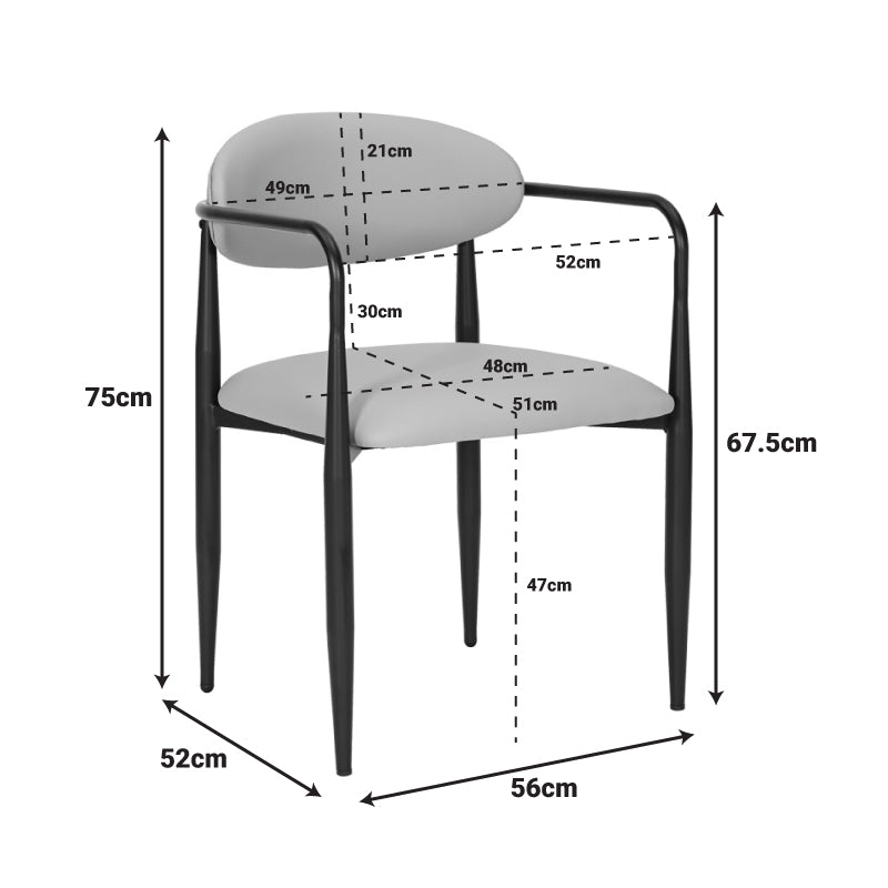 Трапезен стол Kalone  сиво-бежов цвят 56x55x78см