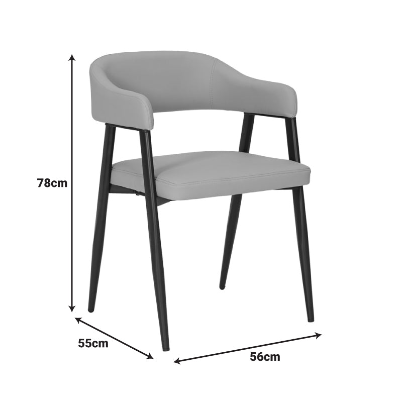 Трапезен стол  Sezan  сиво-бежов цвят 56x55x78см