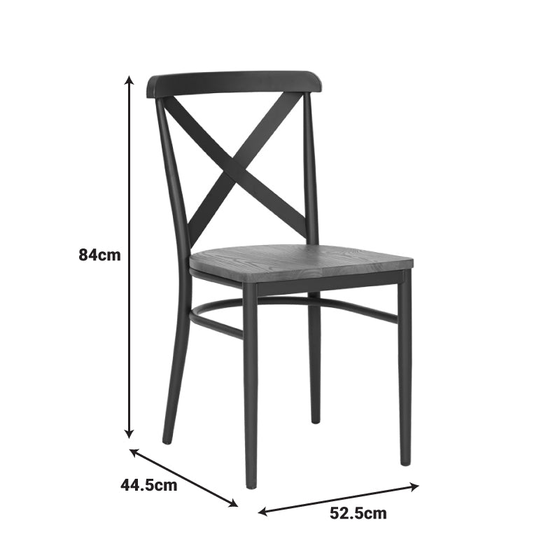 Стол Ferona тъмно сив-естествен цвят  52.5x44.5x84см