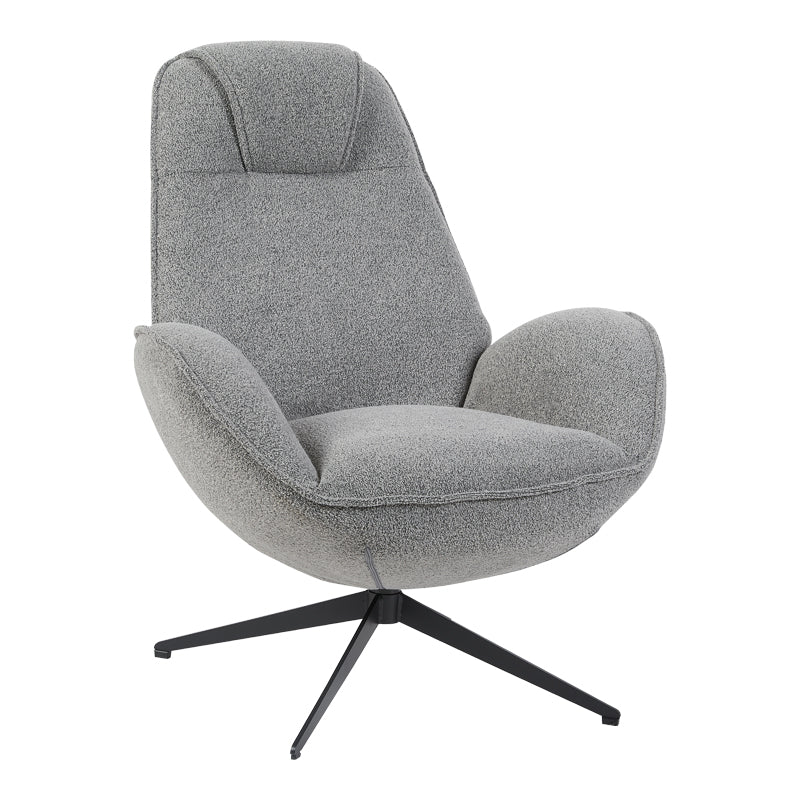 Въртящ се фотьойл flago букле плат антрацит 85x88x103.5см