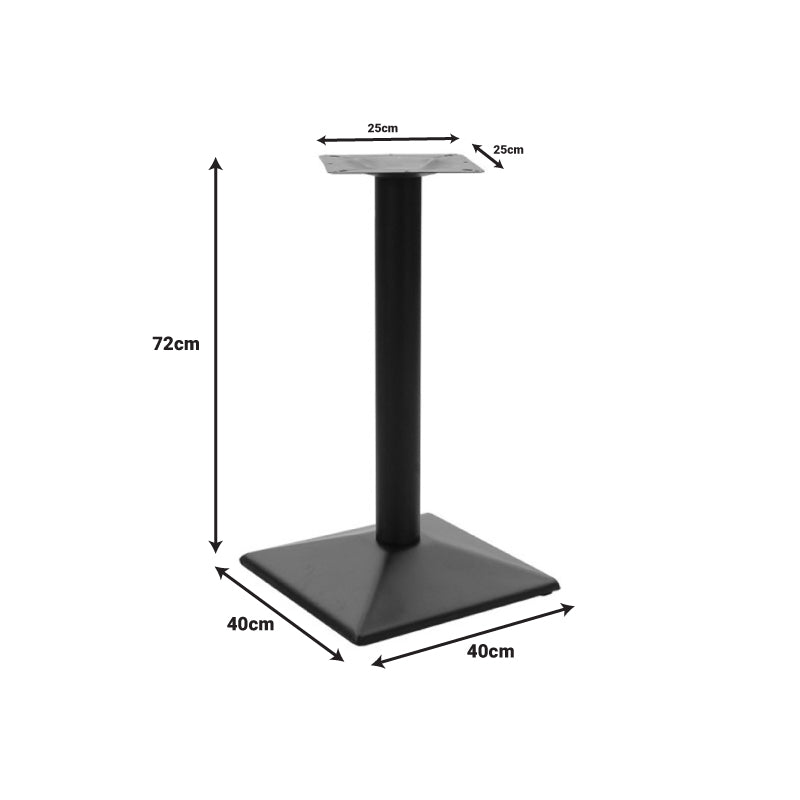 Mетална база за маса Ova в черен нюанс 40x40x72см
