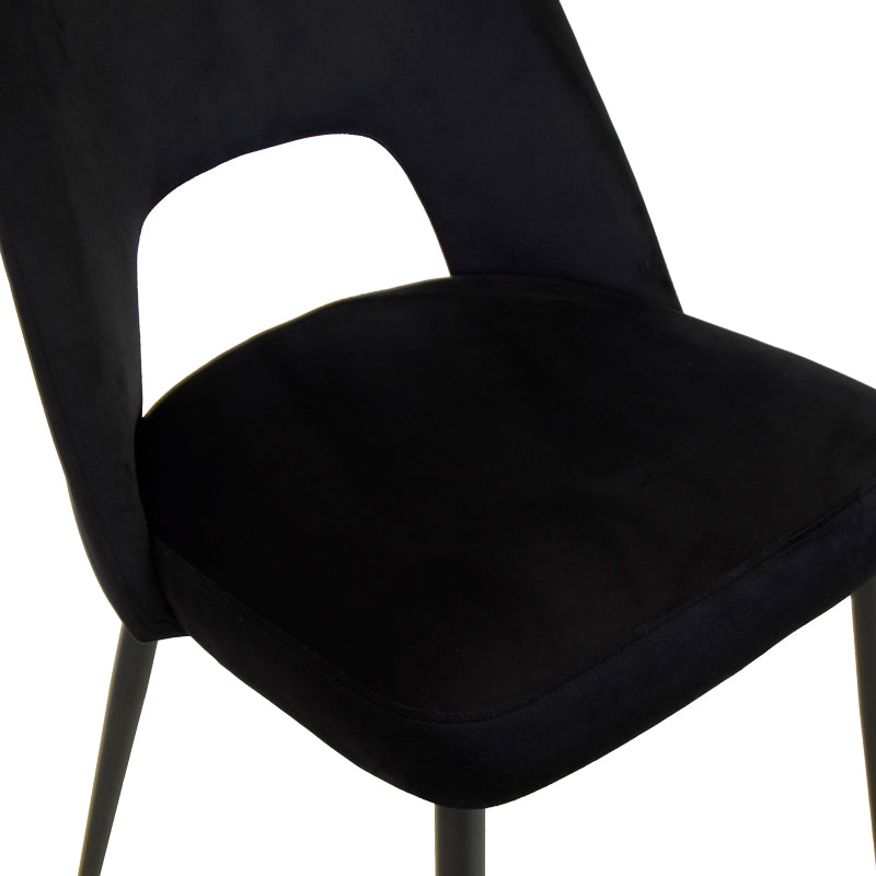 Стол MURDE  плат от кадифе и черни метални крака 48,5x61x89см