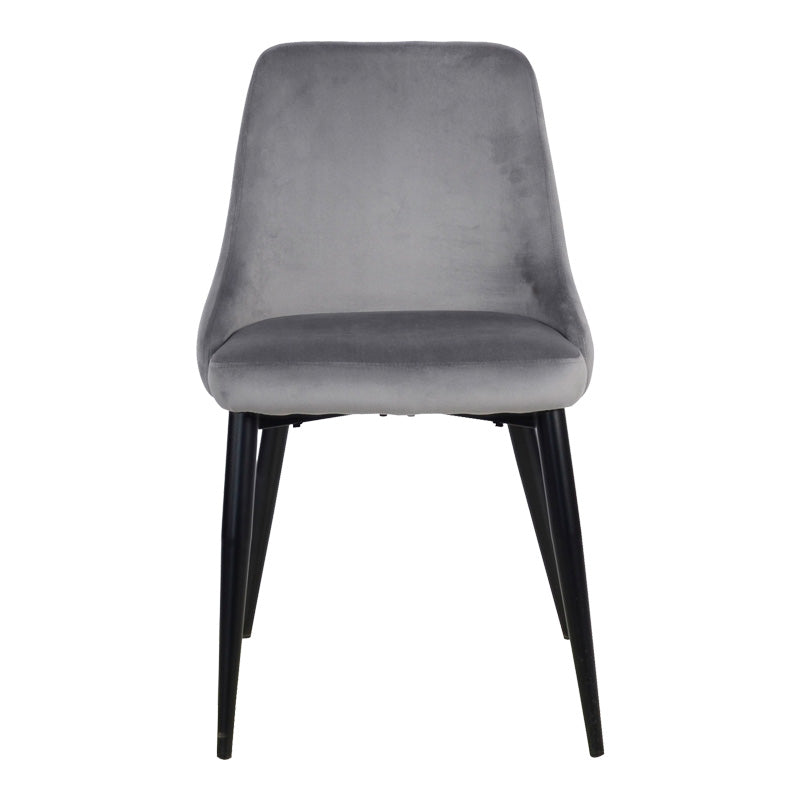 Стол Zedna сиво кадифе с черни метални крака 51x58x84см