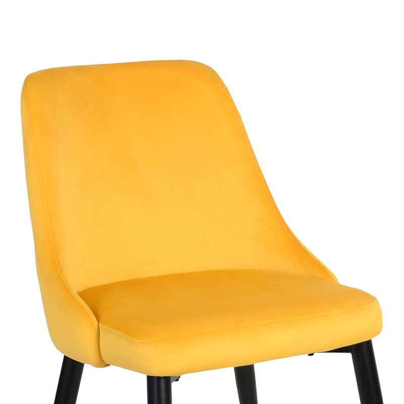 Стол ZEDNA жълто кадифе с черни метални крака 51x58x84см
