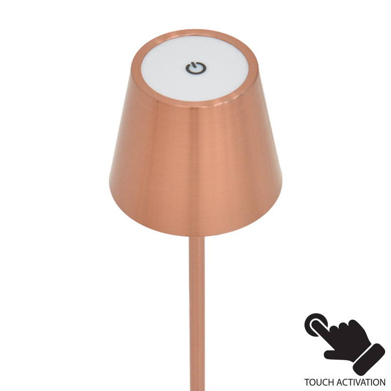 Brave Ι LED сензорна настолна лампа  цвят бронз D11.5x37cм