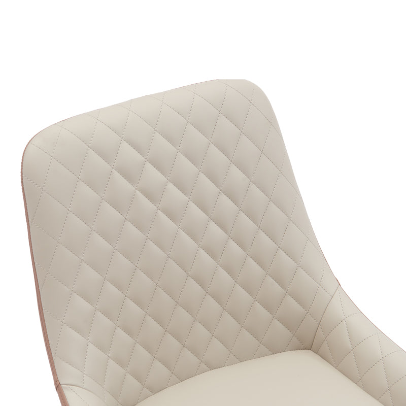 Стол Komme бежово-кафяв pu с черен метален крак 49x57x84см