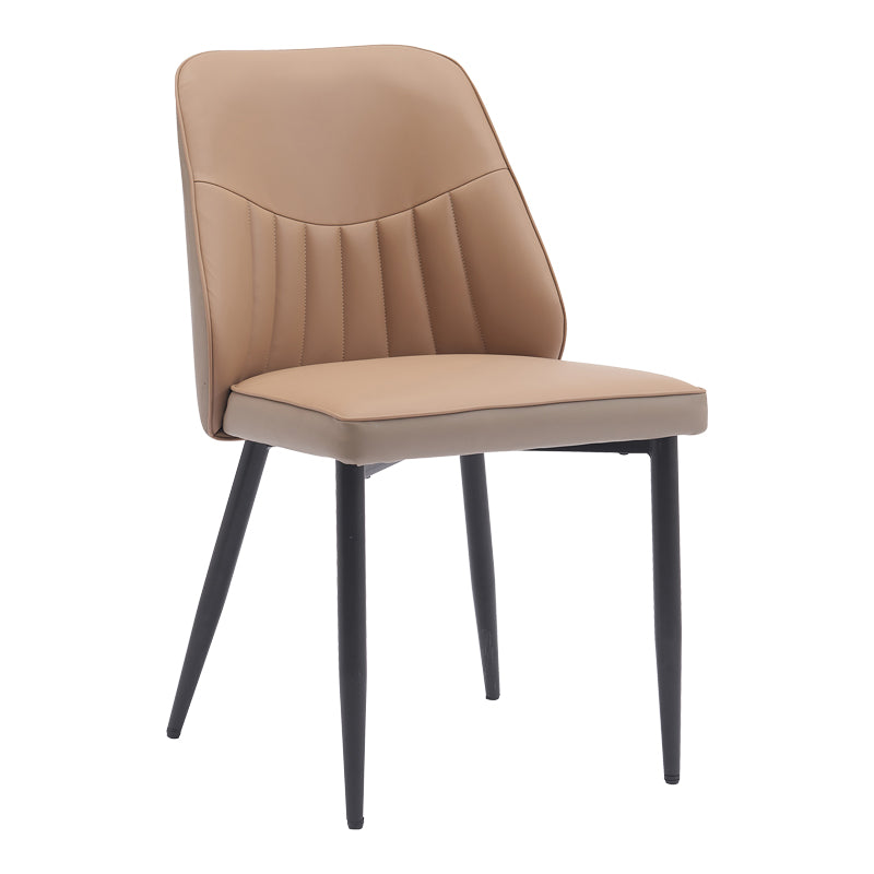Стол ONYER  кафяво-сив pu с черен метален крак 48x60x83см