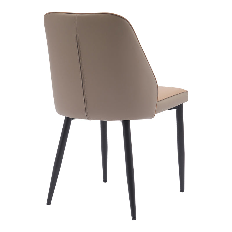 Стол ONYER  кафяво-сив pu с черен метален крак 48x60x83см
