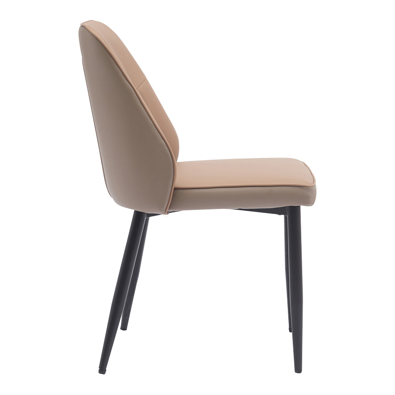 Стол ONYER  кафяво-сив pu с черен метален крак 48x60x83см