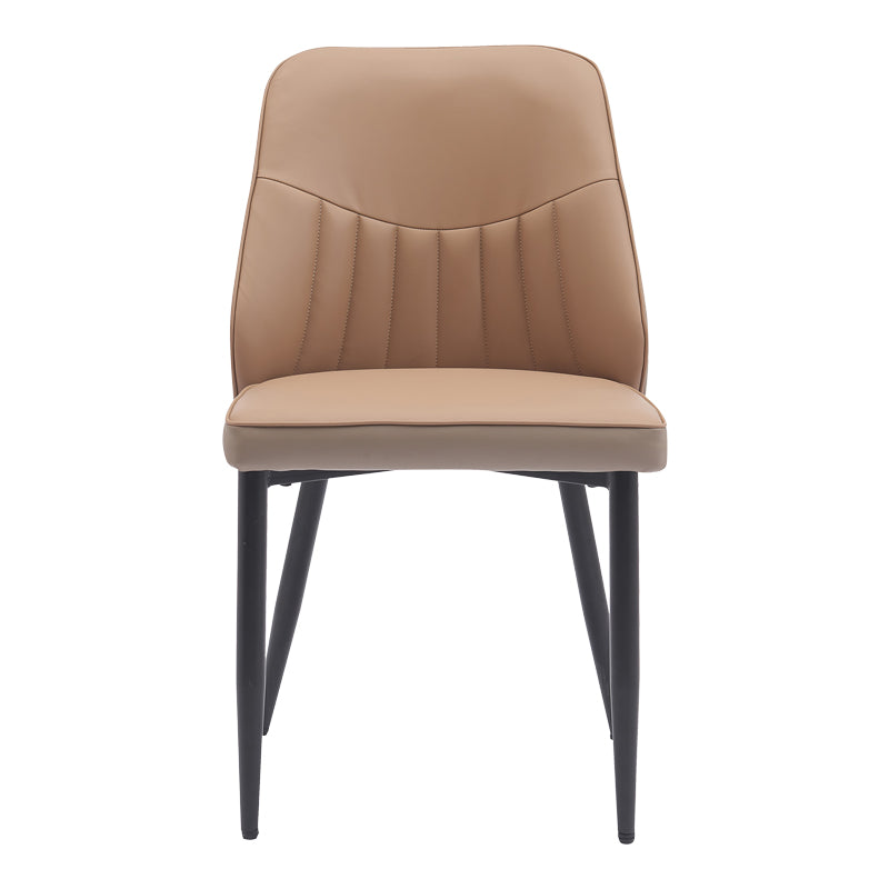 Стол ONYER  кафяво-сив pu с черен метален крак 48x60x83см
