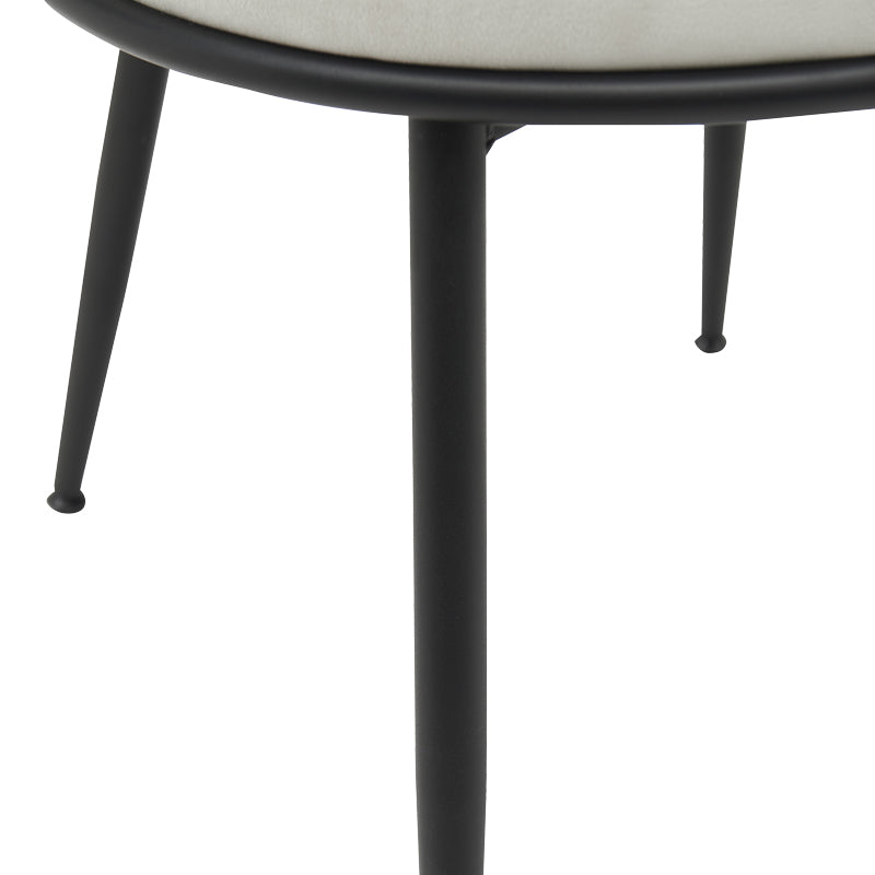 Стол Alkia в кремаво кадифе с черен метален крак 60x57x68см