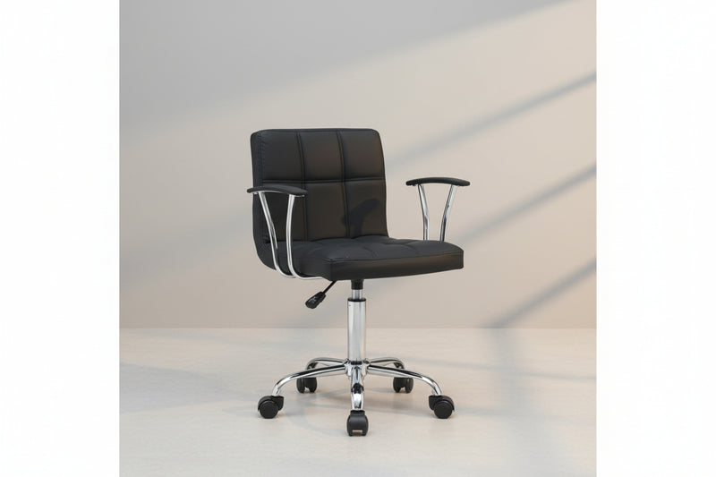 Офис стол Buleco pu черен 56x46x74-86см