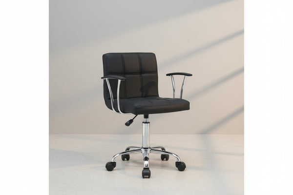 Офис стол Buleco pu черен 56x46x74-86см