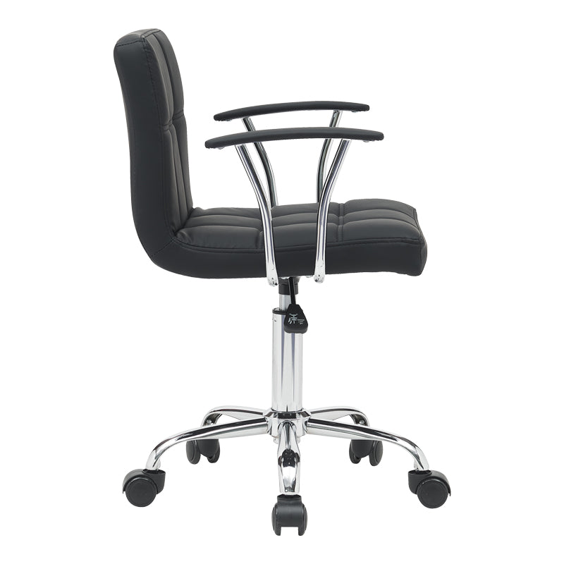 Офис стол Buleco pu черен 56x46x74-86см