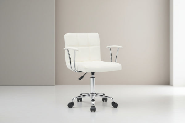 Офис стол Buleco pu бял 56x46x74-86см