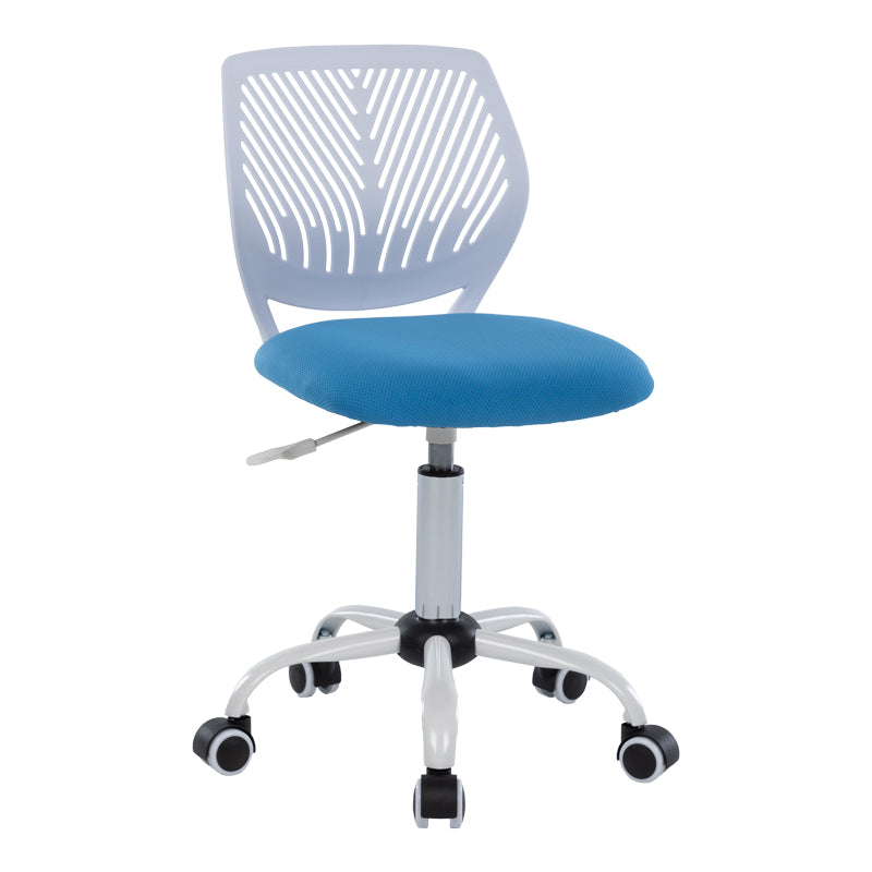 Детски офис стол Kador плат мрежа в синьо-бял цвят 52x52x72-84см