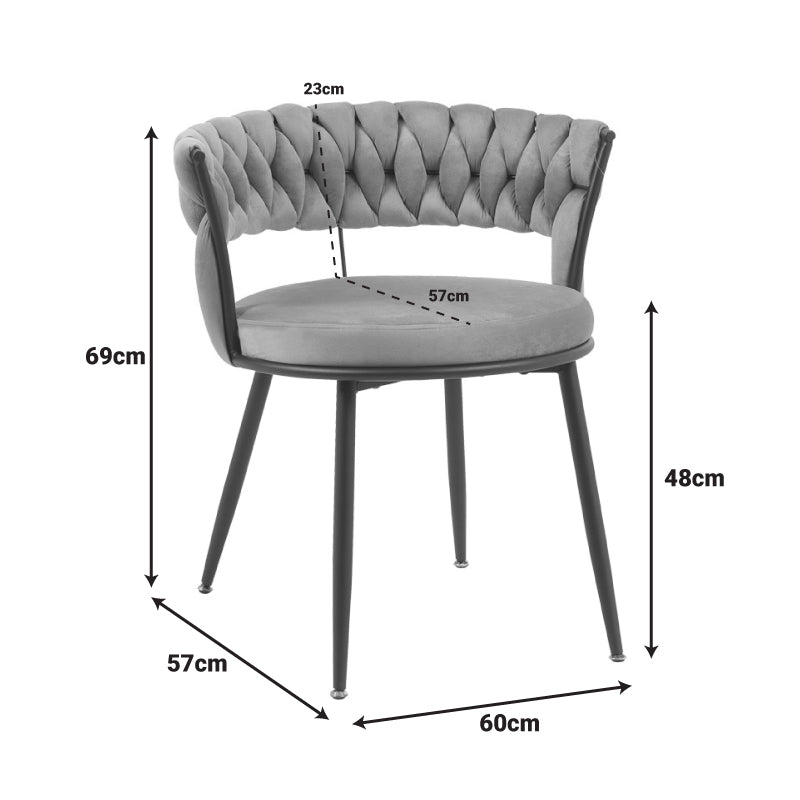 Стол Аlkia в жълто кадифе с черен метален крак 60x57x68см