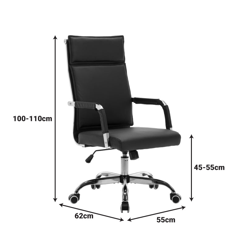 Офис стол Mavel pu в черен цвят 55x62x100-110 см