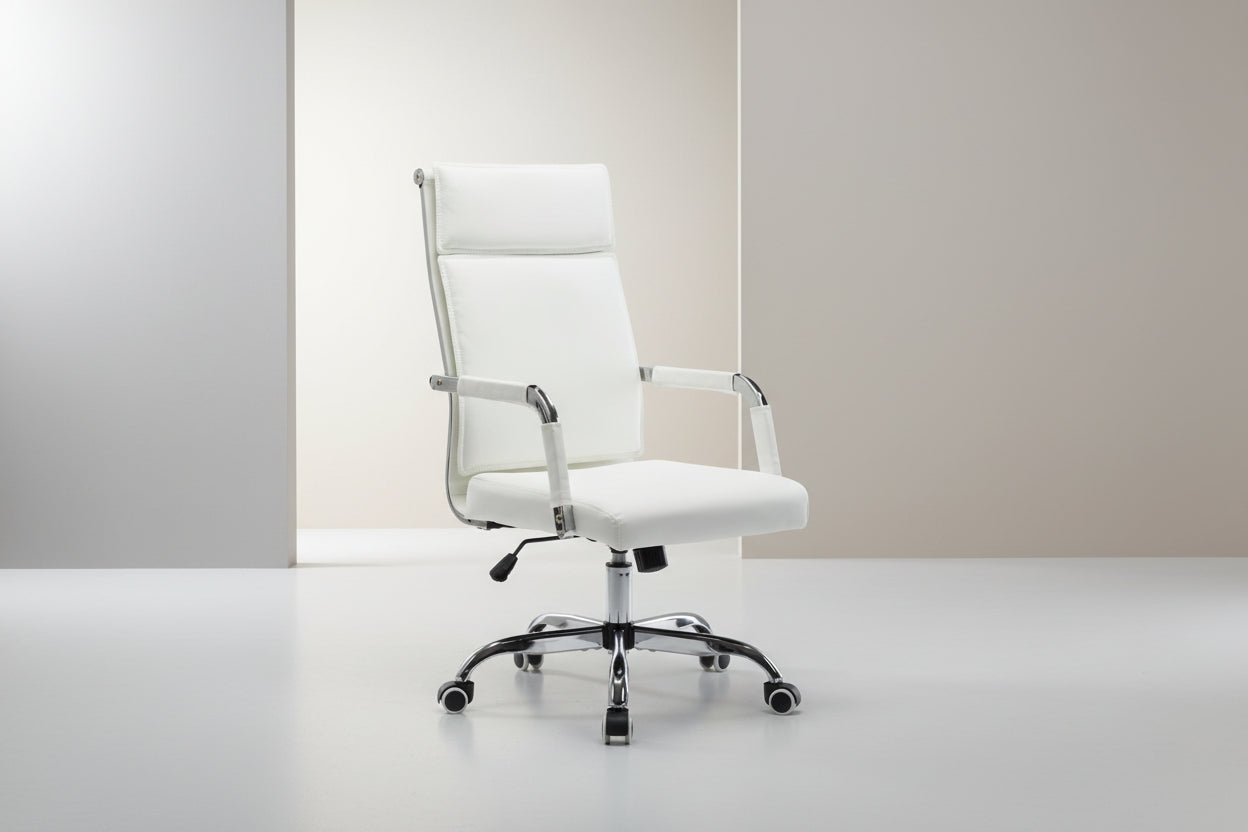 Офис стол Mavel pu в бяло 55x62x100-110 см