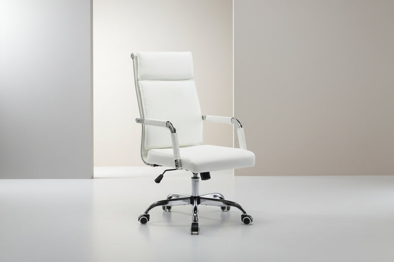 Офис стол Mavel pu в бяло 55x62x100-110 см