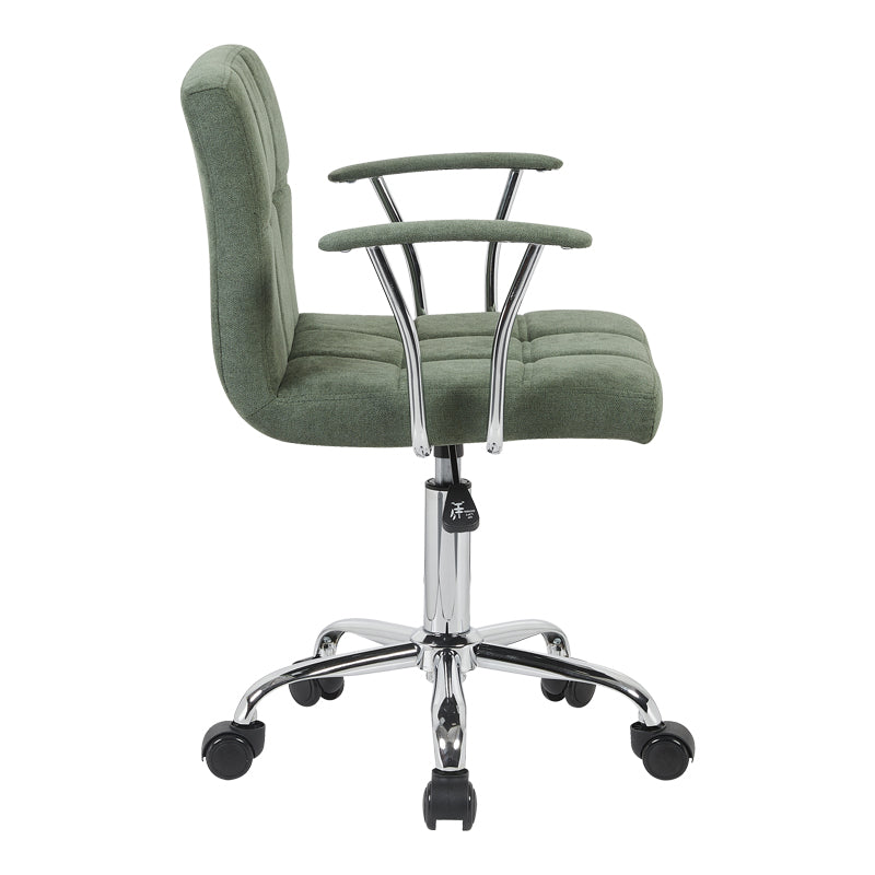 Офис стол buleco маслинено зелен плат 56x46x74-86см