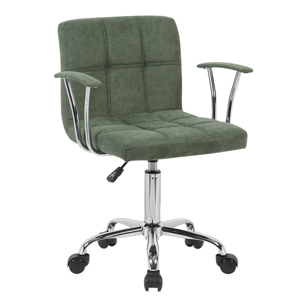 Офис стол BULECO маслинено зелен плат 56x46x74-86см